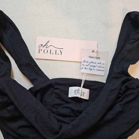 Oh Polly Black Crop Top - Size 0 - Picture 3 of 6